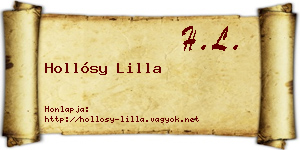 Hollósy Lilla névjegykártya