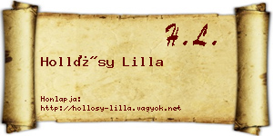 Hollósy Lilla névjegykártya